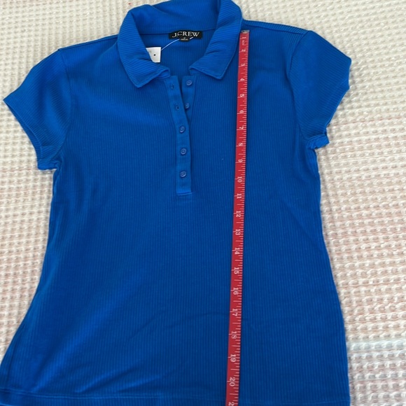 NWT J CREW  Cobalt Blue Ribbed Tee - Picture 4 of 5